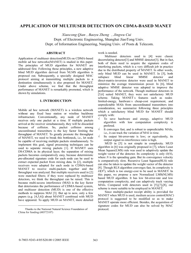 ieee research paper on manet