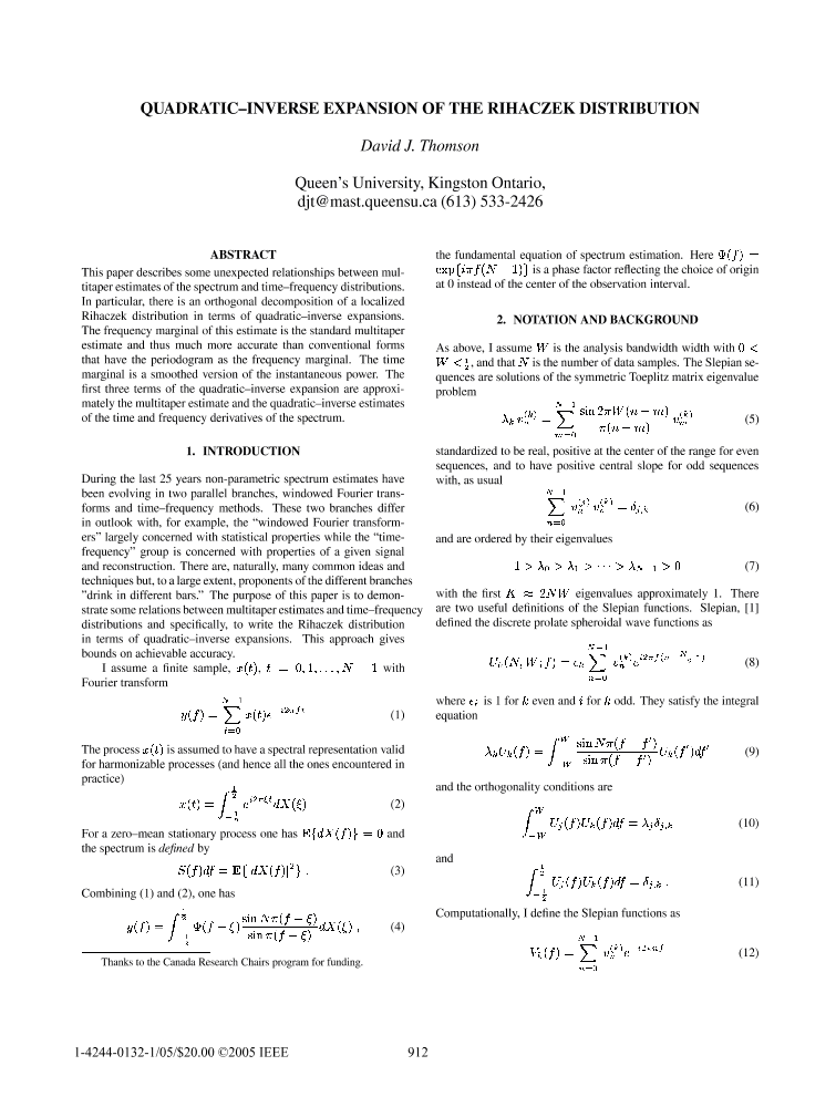 Quadratic Inverse Expansion Of The Rihaczek Distribution Ieee Conference Publication Ieee Xplore 5569