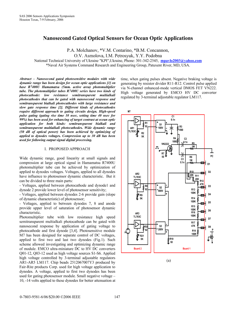 Nanosecond gated optical sensors for ocean optic applications IEEE