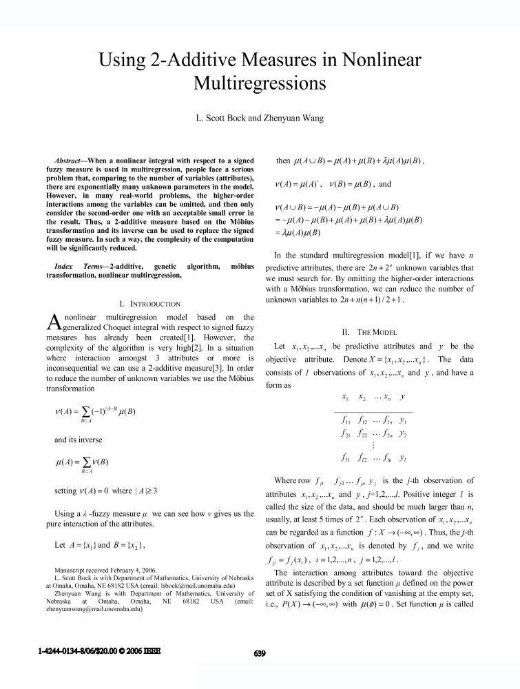 Using 2-additive measures in nonlinear multiregressions | IEEE ...