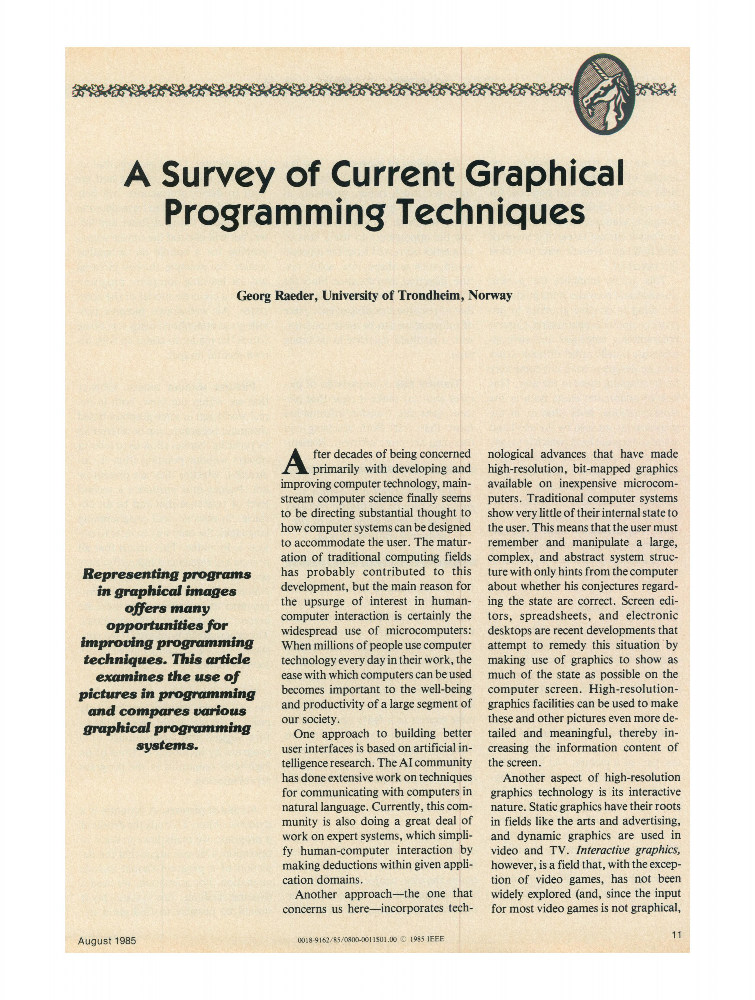 A Survey of Current Graphical Programming Techniques | IEEE Journals ...