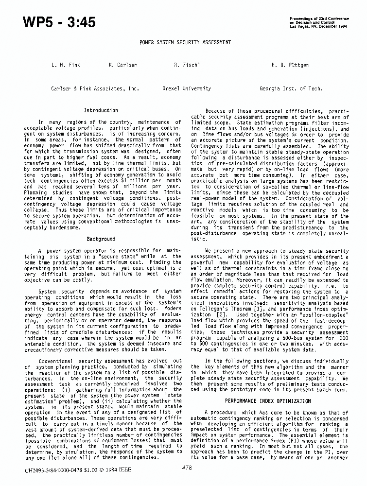 Power system security assessment IEEE Conference Publication IEEE
