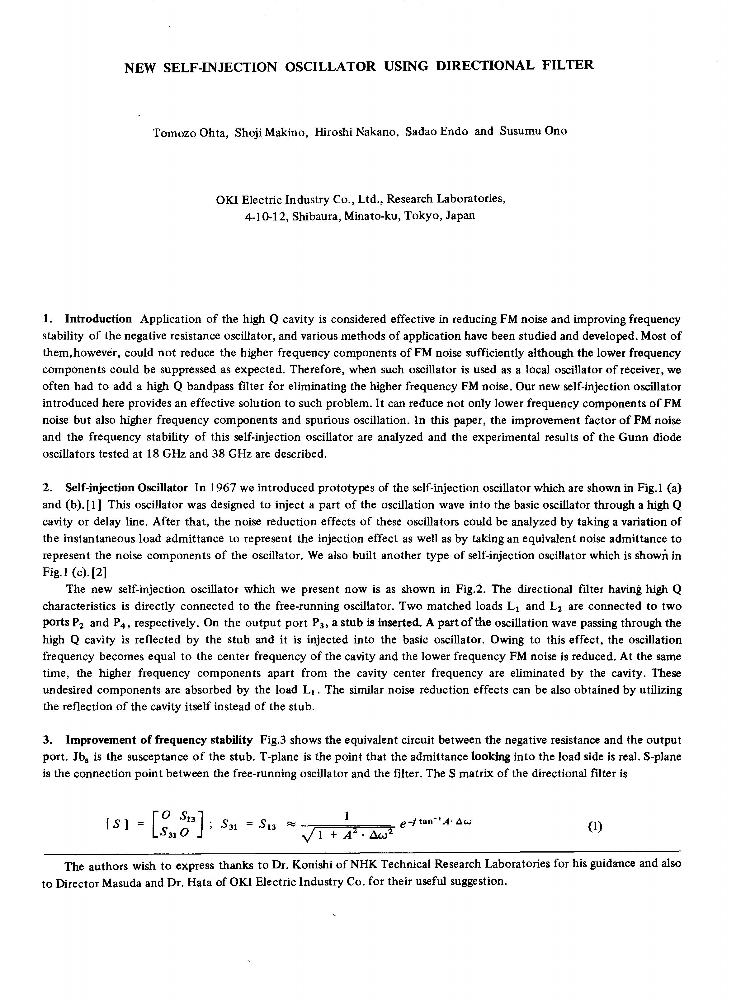 New Self Injection Oscillator Using Directional Filter Ieee Conference Publication Ieee Xplore 