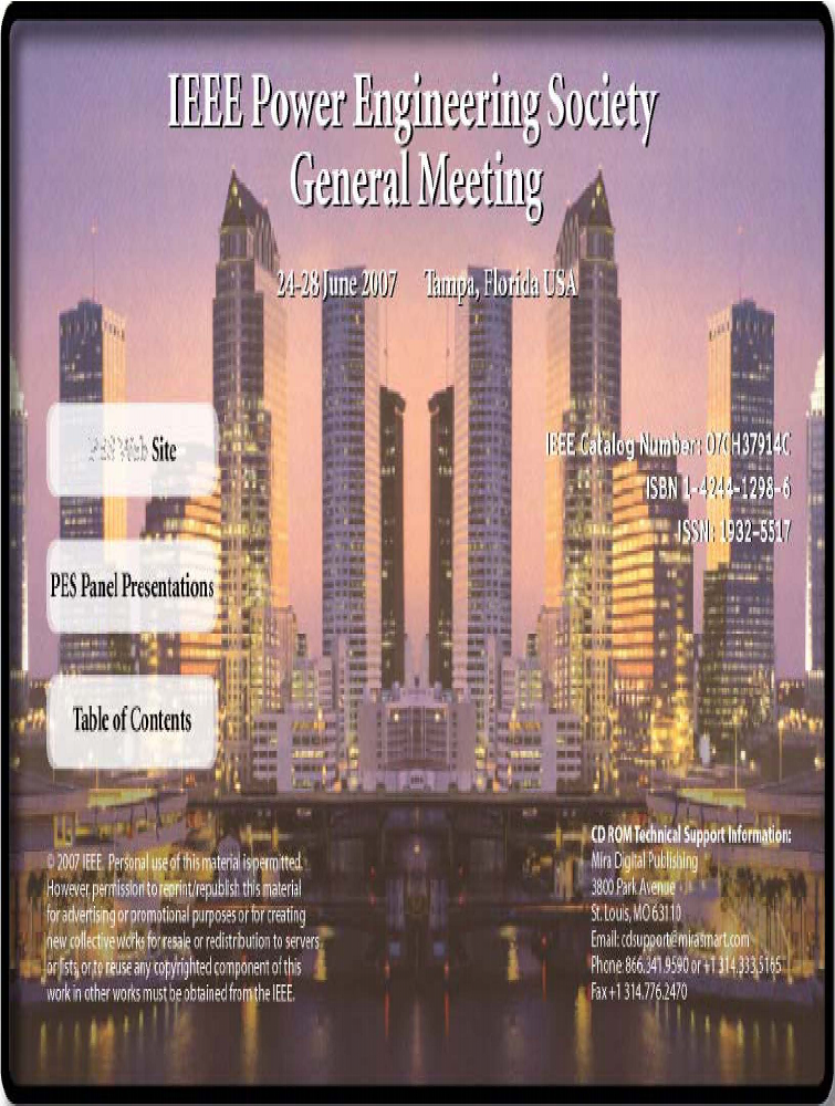 IEEE Power Engineering Society General Meeting IEEE Conference