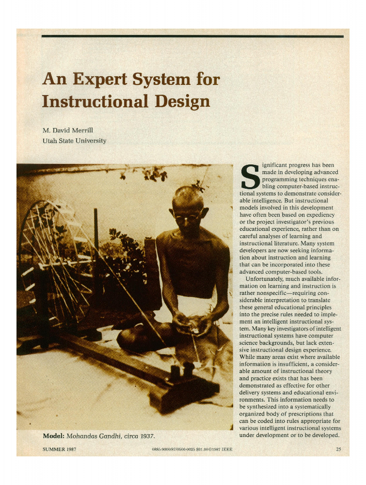 An Expert System for Instructional Design IEEE Journals & Magazine