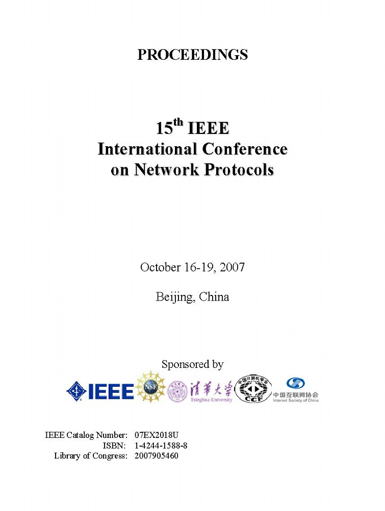 15th IEEE International Conference on Network Protocols IEEE