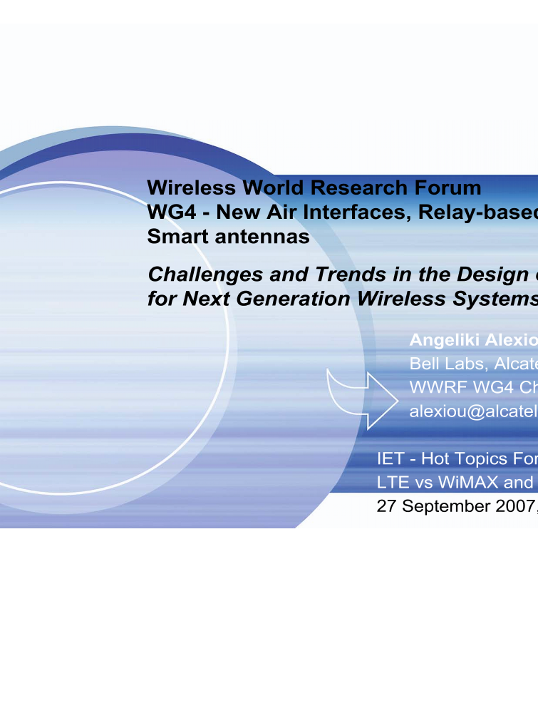 Wireless World: Research and Trends