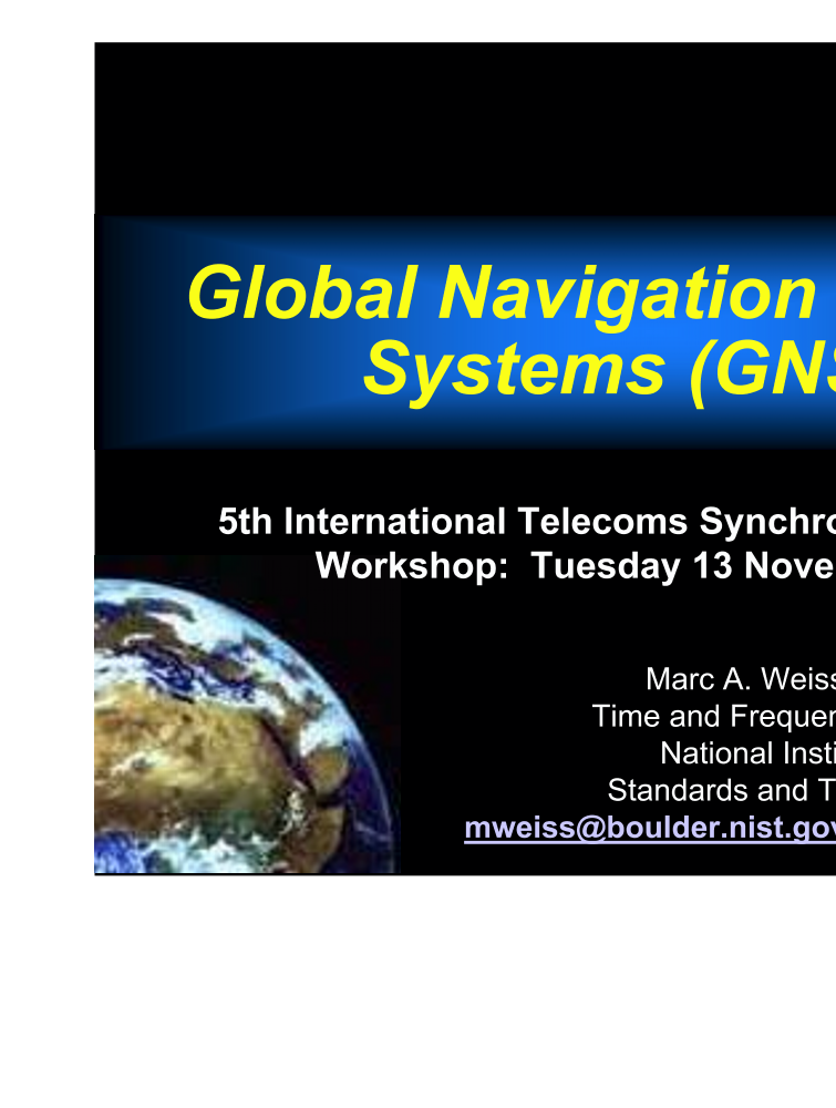 Global Navigation Satellite Systems (GNSS) | IET Conference Publication ...