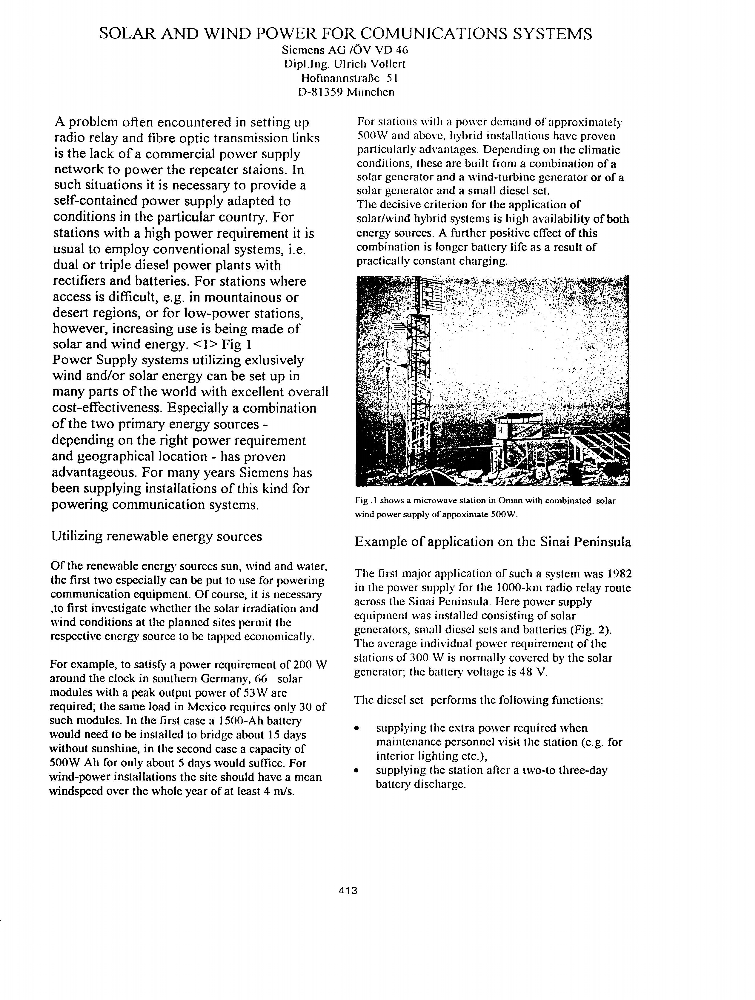 Solar and Wind Power for Comunications Systems IEEE Conference