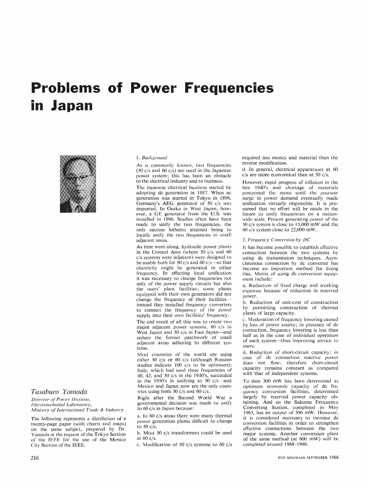 Problems Of Power Frequencies In Japan Ieee Journals And Magazine Ieee Xplore 5347