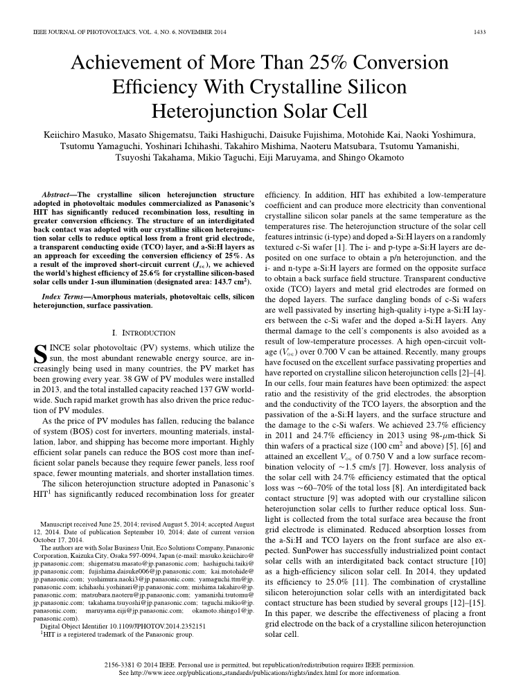 ieee research paper on solar cell