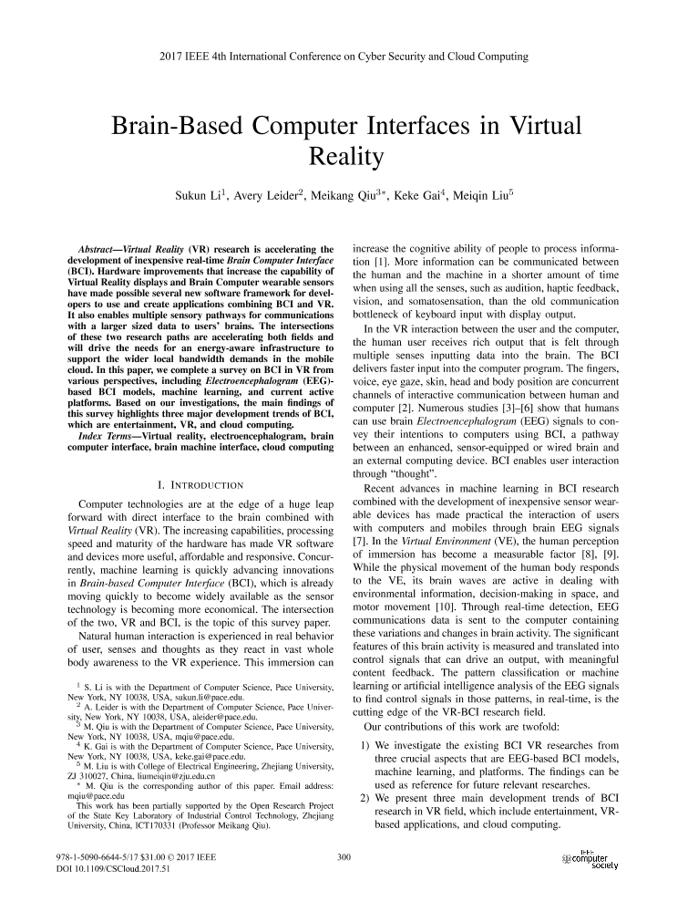 research paper on brain computer interface